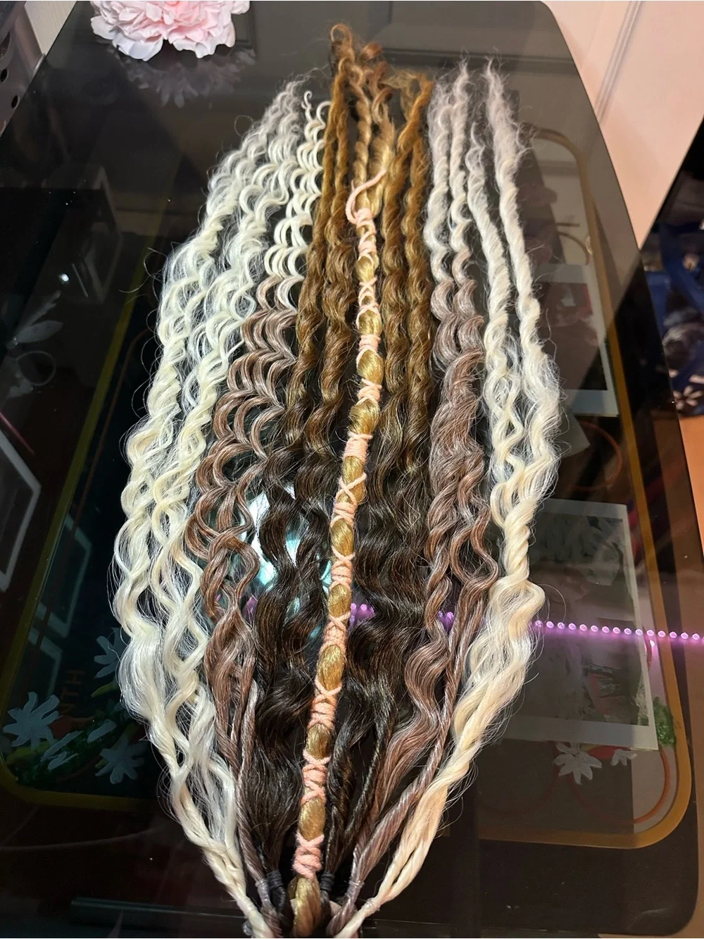 Boho Mixed Brown and Blonde Braided Hair Extensions